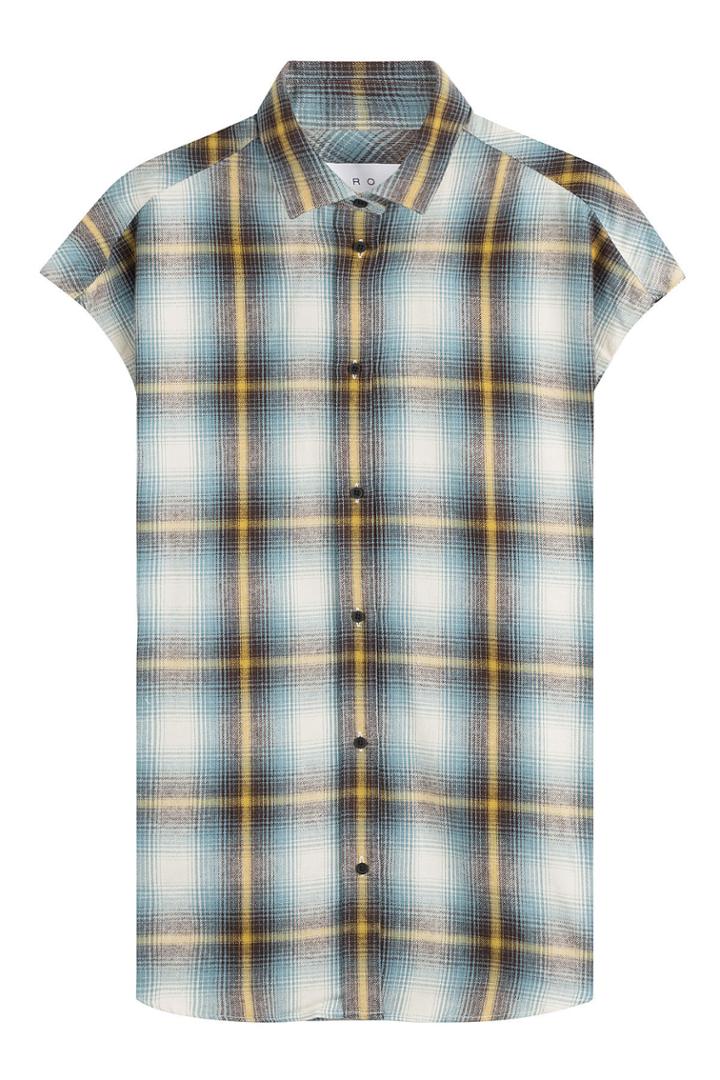 Iro Iro Checked Cotton Blouse - Beige