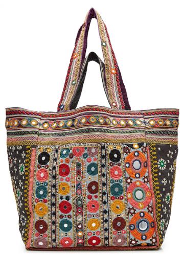 Star Mela Star Mela Embroidered Tote With Mirrored Detail