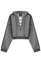 Fenty X Puma By Rihanna Fenty X Puma By Rihanna Cotton Hoody With Lace-up Front - Grey