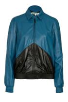 Kenzo Kenzo Two-tone Leather Bomber Jacket - Blue