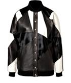 Fausto Puglisi Leather Patchwork Bomber Jacket