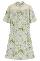 Valentino Valentino Printed Silk Dress With Lace