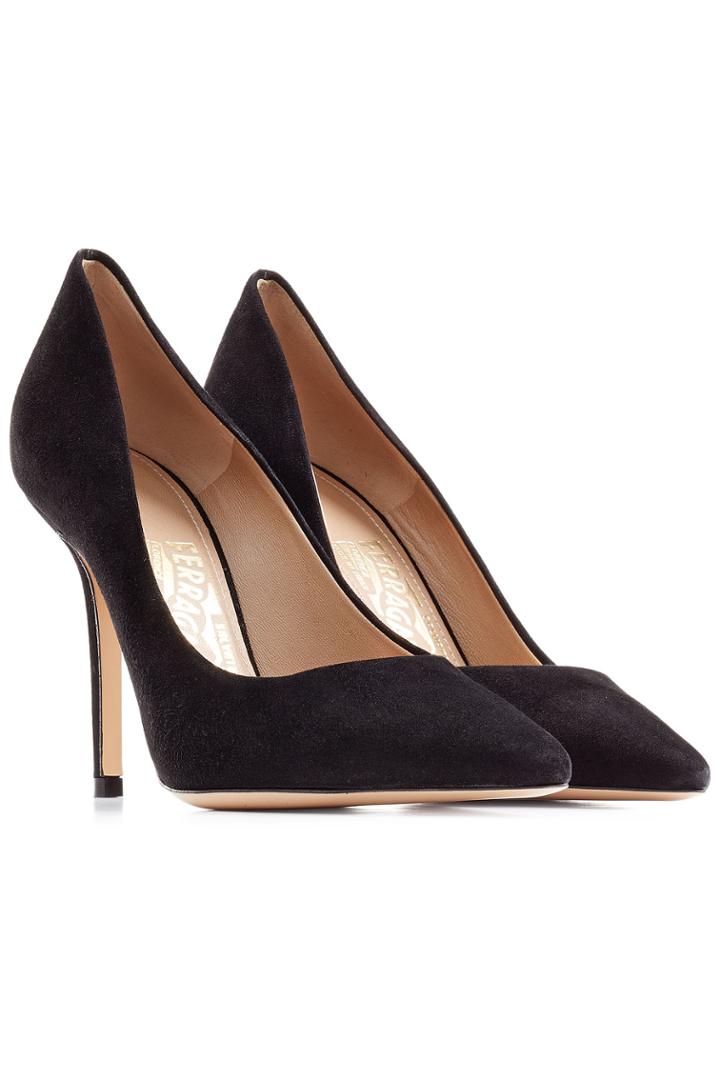 Salvatore Ferragamo Salvatore Ferragamo High-heel Suede Pumps - Black