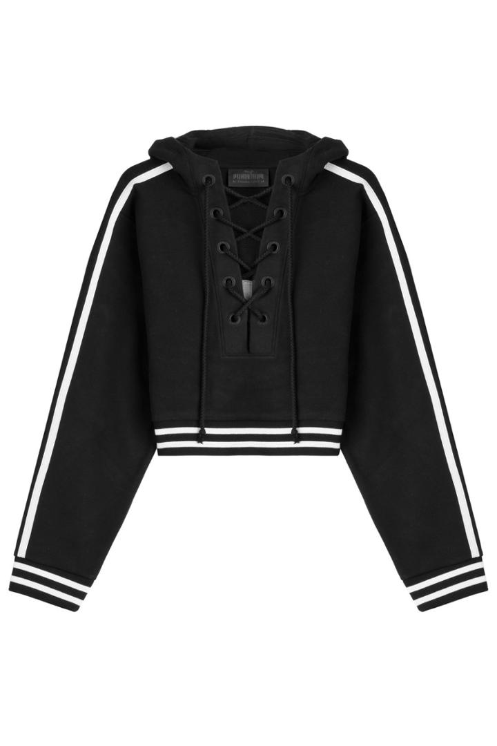 Fentyxpuma By Rihanna Fentyxpuma By Rihanna Cotton Hoody With Lace-up Front - Black