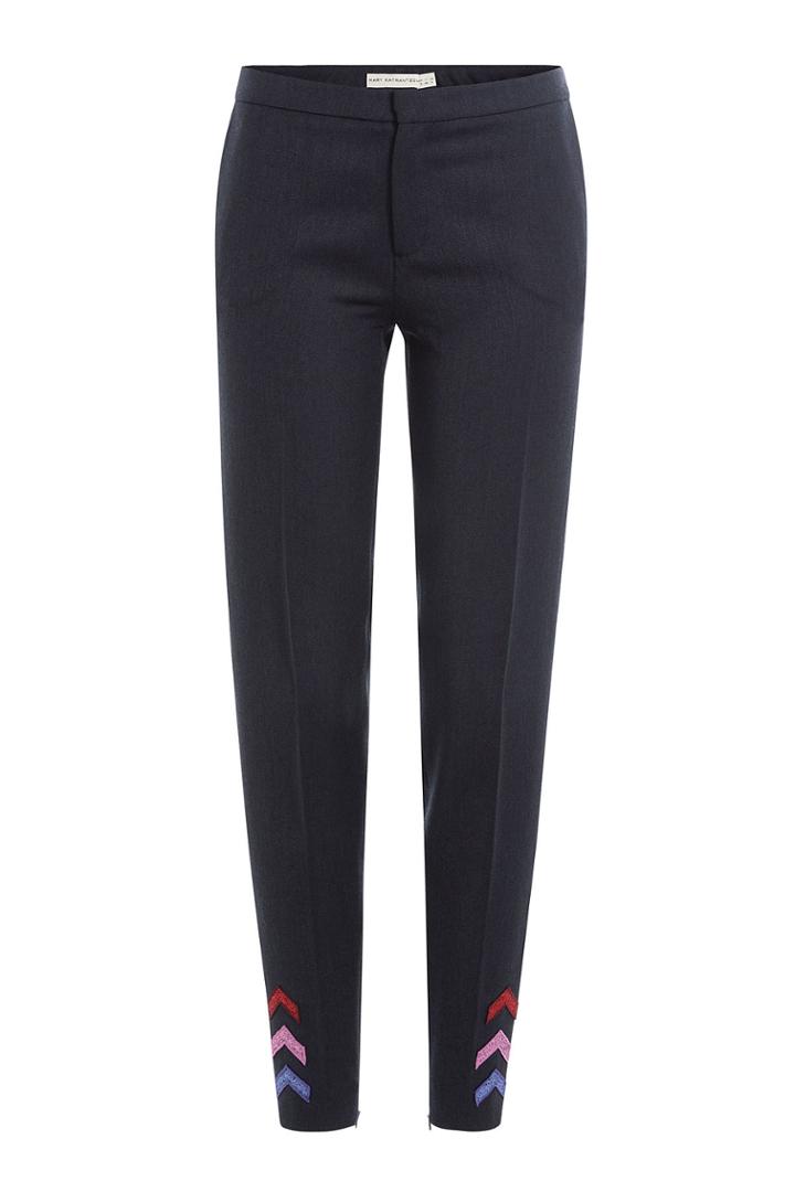 Mary Katrantzou Mary Katrantzou Wool Pants With Glitter Chevrons - Blue