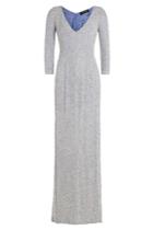 Jenny Packham Jenny Packham Embellished Silk Floor Length Gown