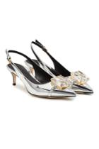 Marco De Vincenzo Marco De Vincenzo Metallic Leather Slingback Pumps