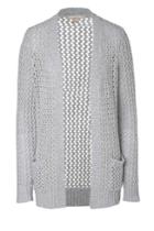 Michael Kors Michael Kors Cashmere-cotton Crochet Cardigan - Grey