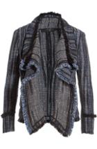 Donna Karan New York Cotton-linen Draped Blazer