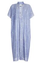 Aish Aish Embroidered Cotton Dress - Blue