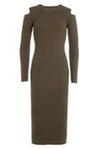 Theory Theory Wool Dress With Cut-out Shoulders - Green