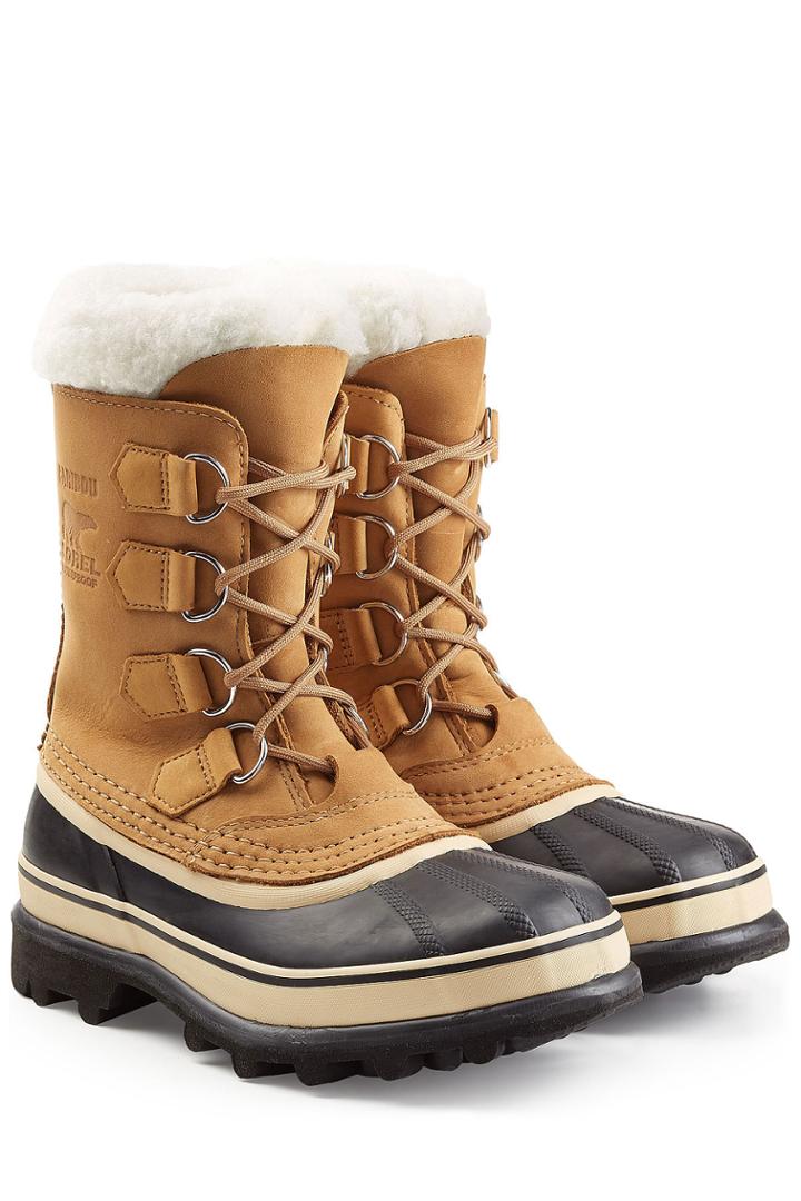 Sorel Sorel Caribou Suede And Rubber Short Boots - Camel