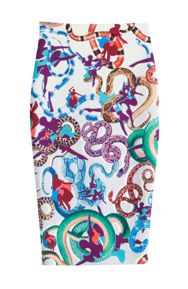 Mary Katrantzou Printed Jersey Pencil Skirt