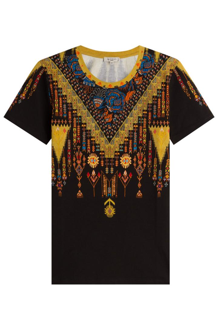 Etro Etro Printed Cotton T-shirt - Black