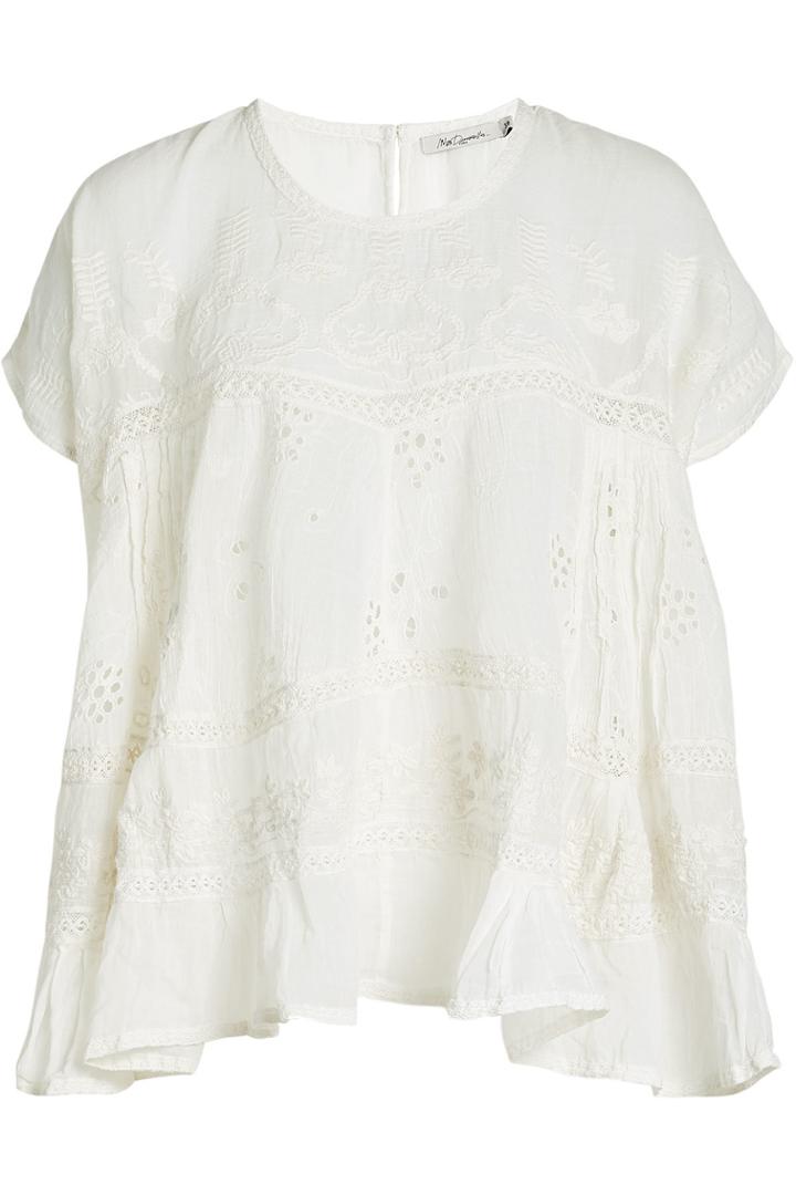 Mes Demoiselles Mes Demoiselles Embroidered Cotton Top