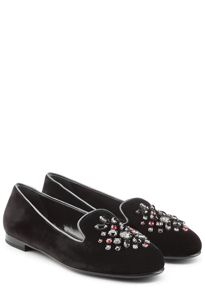 Churchs Churchs Embellished Velvet Slippers - Black