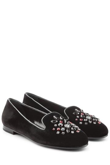 Churchs Churchs Embellished Velvet Slippers - Black