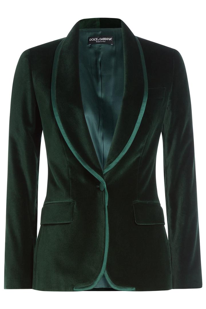 Dolce & Gabbana Dolce & Gabbana Velvet Blazer With Silk Trim