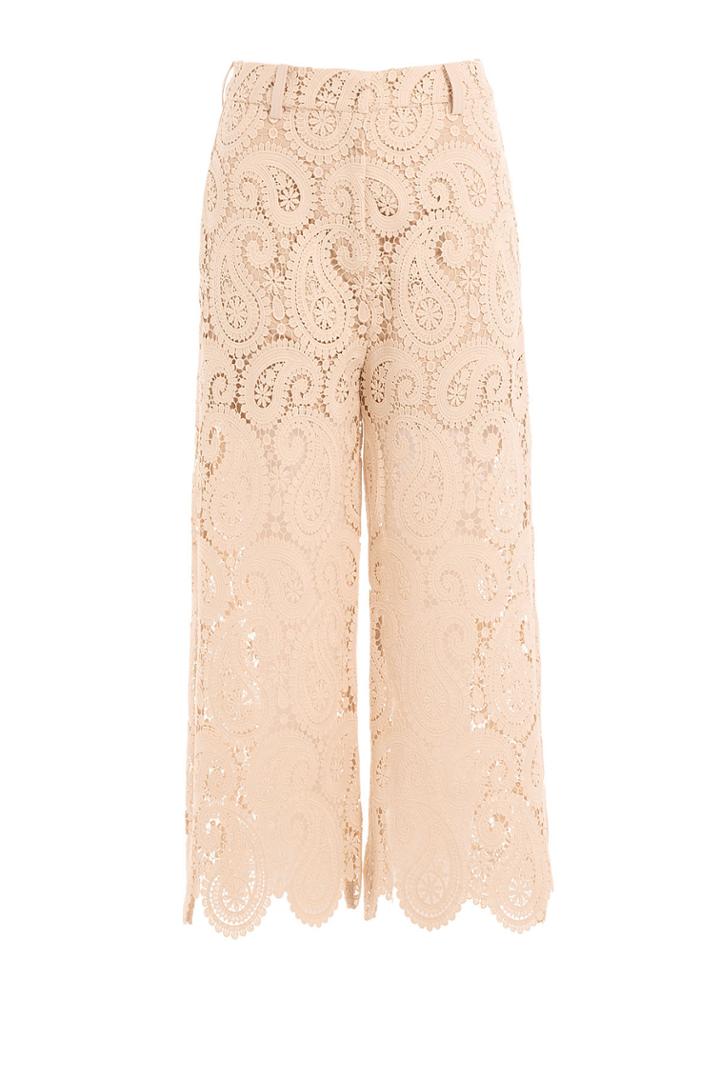 Self-portrait Self-portrait Paisley Guipure Culottes - Beige