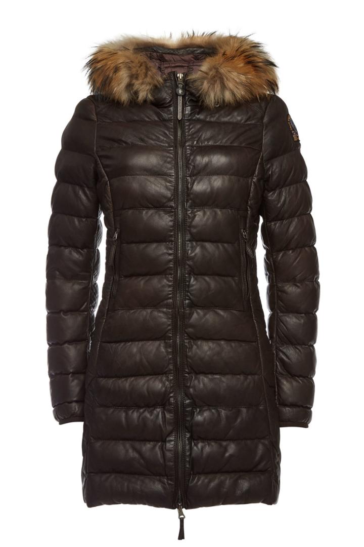 Parajumpers Parajumpers Demi Leather Parka With Fur-trimmed Hood