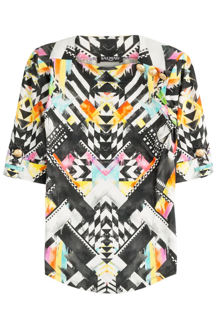 Balmain Printed Silk Top