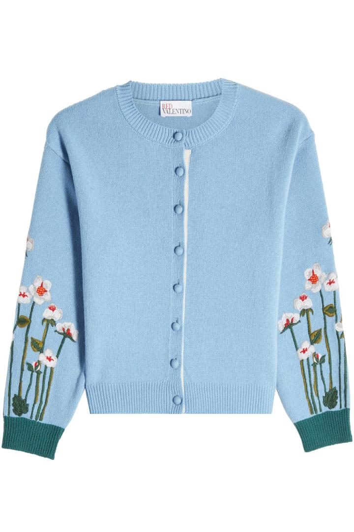 Red Valentino Red Valentino Virgin Wool Cardigan With Embroidery