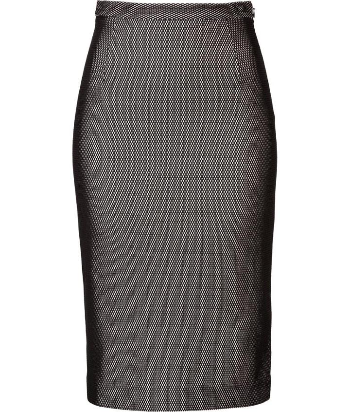Tamara Mellon Bonded Fishnet Pencil Skirt