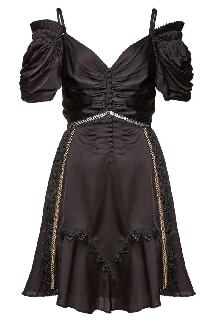 Self-portrait Self-portrait Off-the-shoulder Mini Dress With Lace