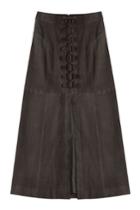 Tamara Mellon Tamara Mellon Laced Suede Skirt - Black