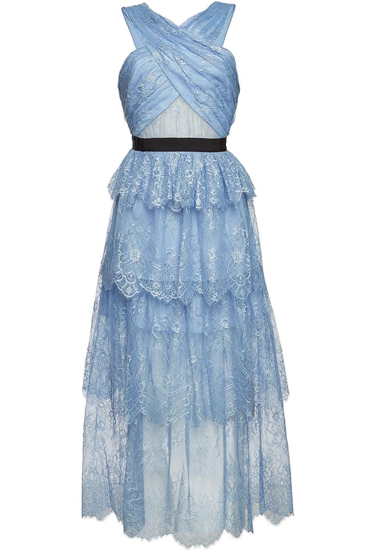 Self-portrait Self-portrait Sleeveless Maxi Dress With Lace