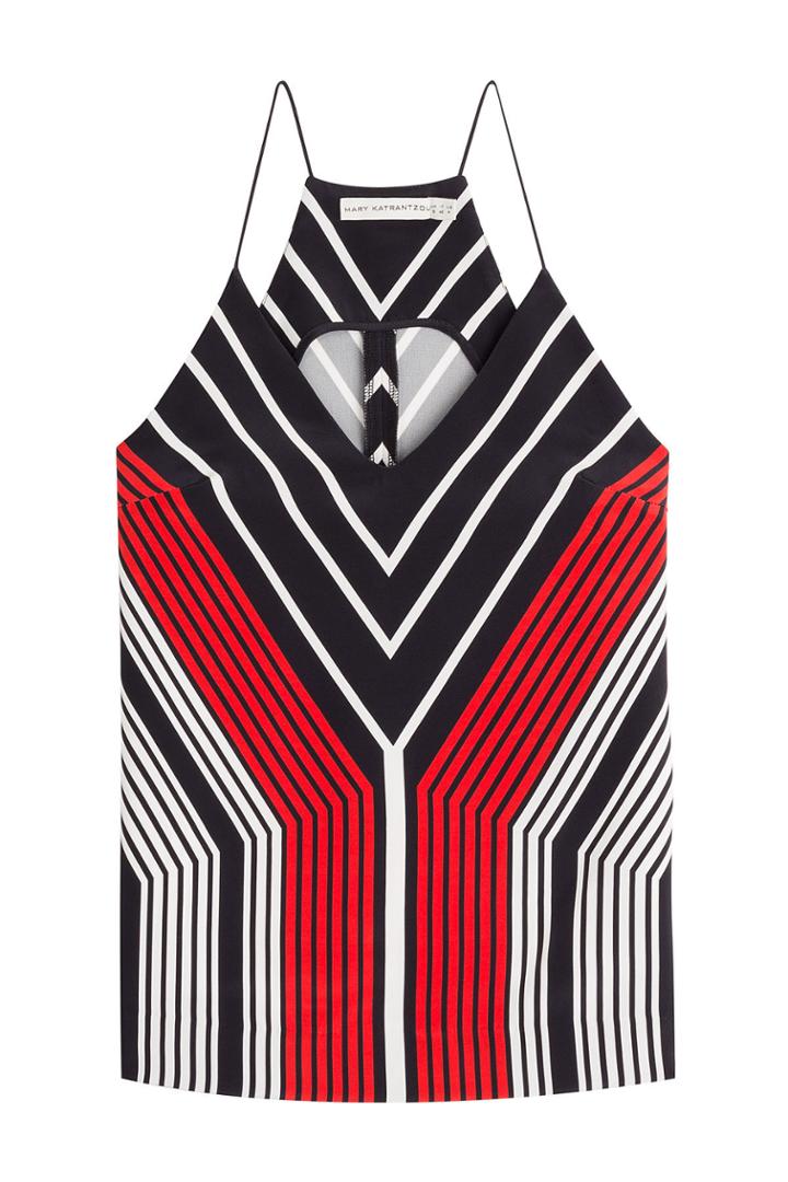 Mary Katrantzou Mary Katrantzou Striped Silk Tank Top