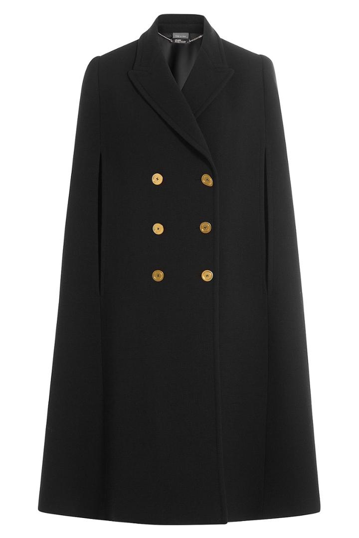 Alexander Mcqueen Alexander Mcqueen Virgin Wool Cape - Black