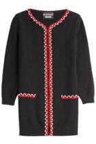 Boutique Moschino Boutique Moschino Cardigan Coat With Braided Trim - Black