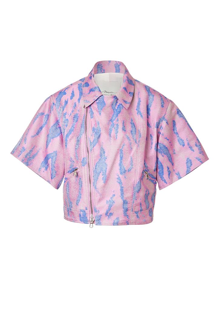 3.1 Phillip Lim 3.1 Phillip Lim Silk Blend Kimono Motorcycle Jacket - Rose