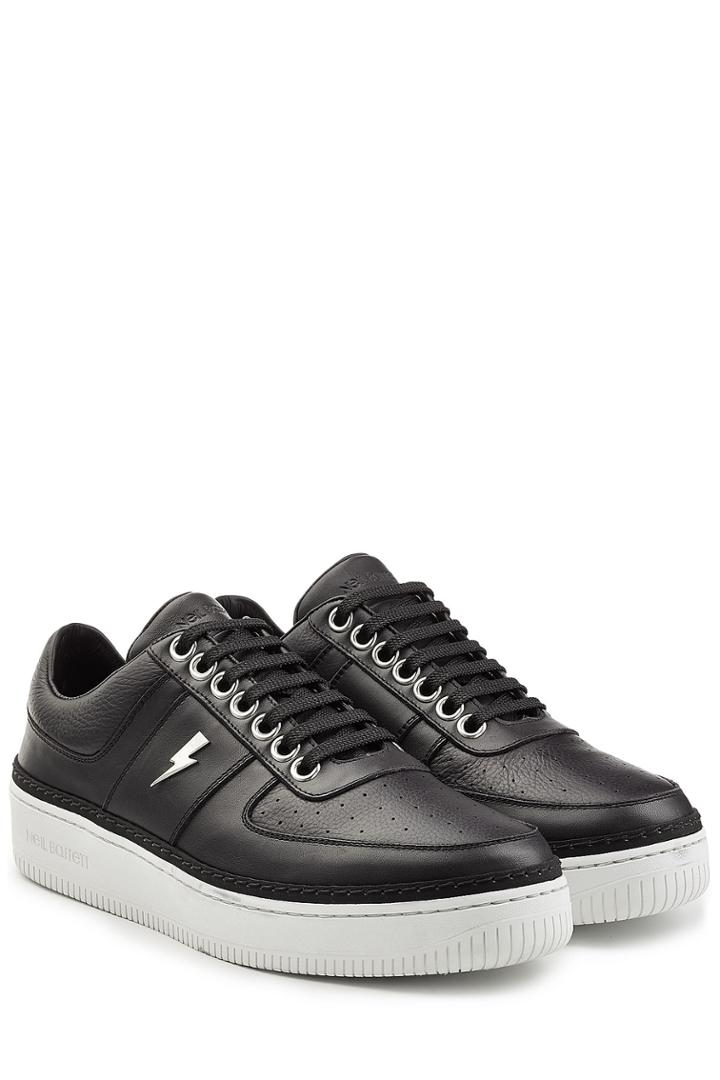 Neil Barrett Neil Barrett Leather Sneakers - Black