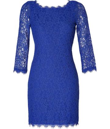 Diane Von Furstenberg Zarita Lace Dress In Vivid Blue