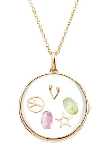 Loquet Loquet 14kt Round Locket With 18kt Charms, Tourmaline And Citrine - Multicolor