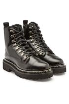 Balmain Balmain Army Leather Ankle Boots With Shearling