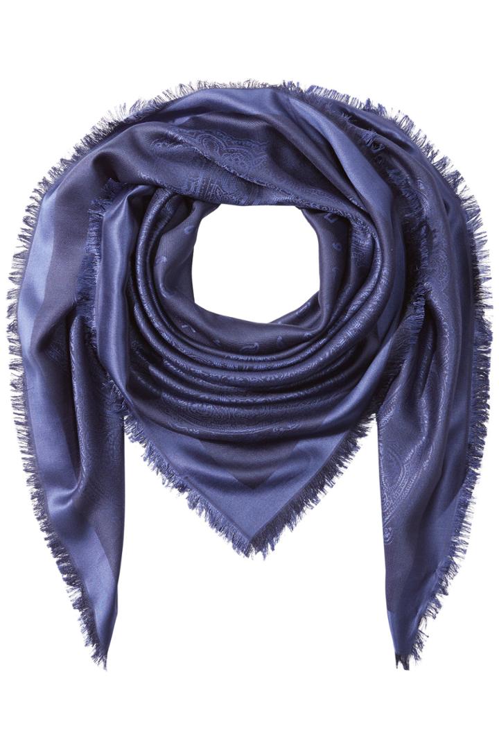 Etro Etro Silk Blend Scarf With Wool - Blue