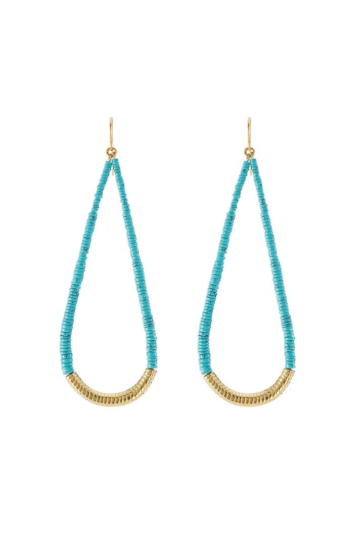 Aurélie Bidermann Aurélie Bidermann 18k Gold Plated Earrings With Turquoise Stone