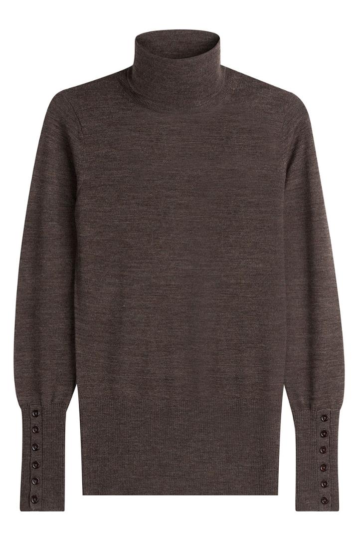 Steffen Schraut Steffen Schraut Merino Wool Turtleneck Pullover With Buttoned Cuffs - Brown