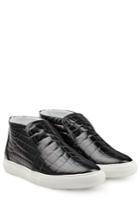Pierre Hardy Pierre Hardy Embossed Leather Sneakers - Black