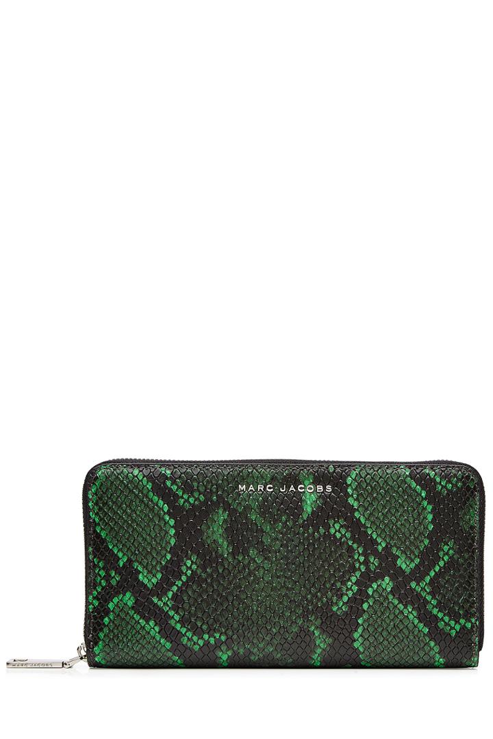 Marc Jacobs Marc Jacobs Snake Print Leather Wallet - Green