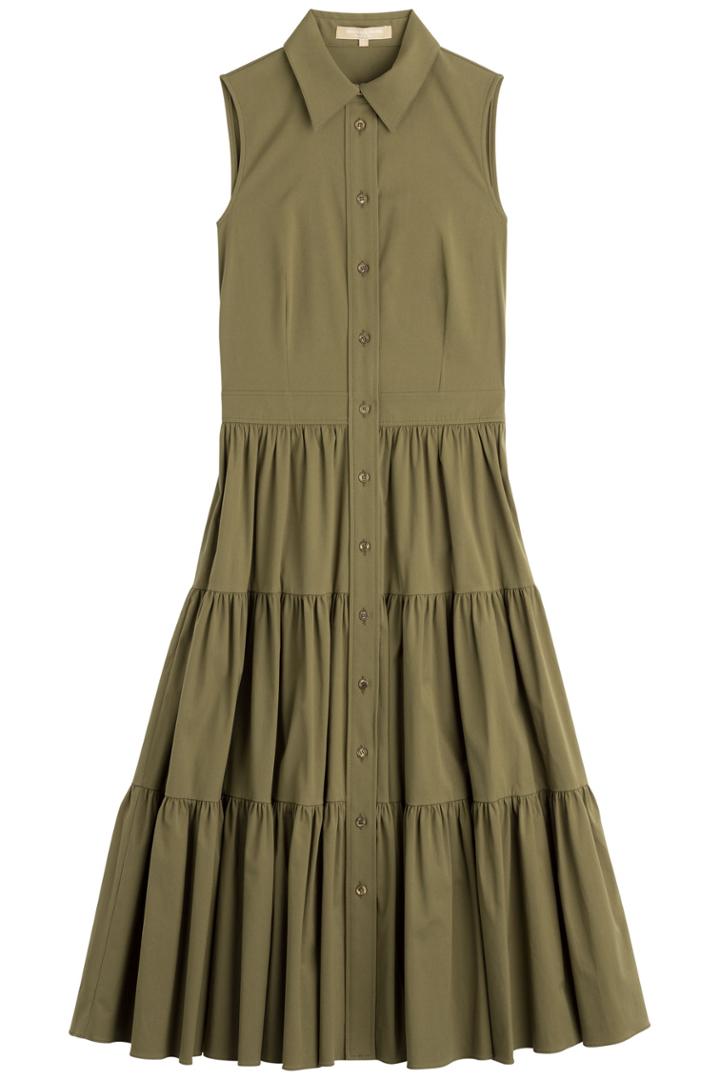 Michael Kors Michael Kors Stretch Cotton Maxi Dress - Green