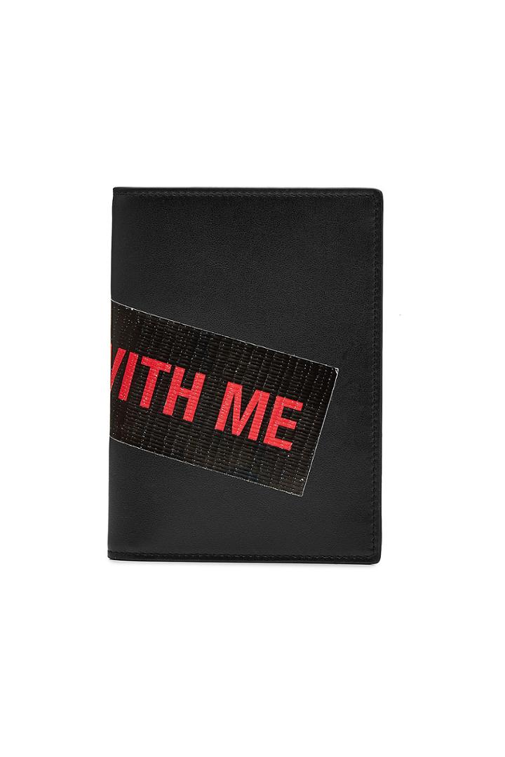 Raf Simons Raf Simons Leather Wallet With Printed Duct Tape