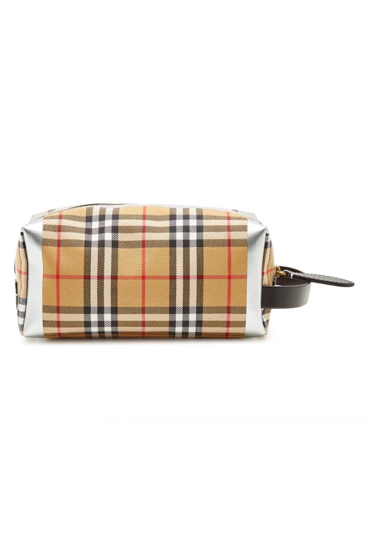 Burberry Burberry Checked Pouch With Leather