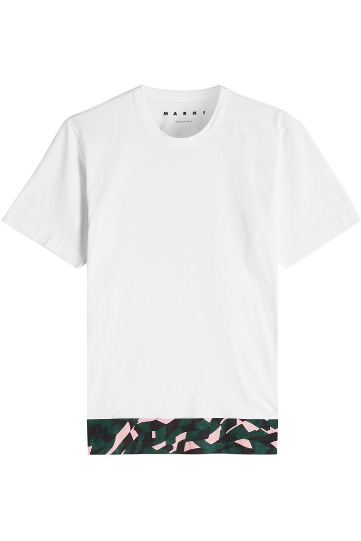 Marni Marni Cotton T-shirt With Printed Hem