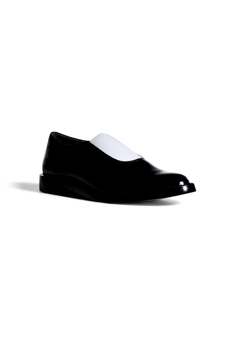 Alexander Wang Alexander Wang Boxcalf Slip-ons In Black/white