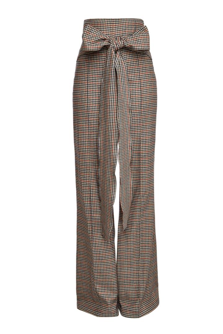 Silvia Tcherassi Silvia Tcherassi Marena Checked Wide Leg Pants With Wool
