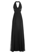 Elie Saab Elie Saab Floor Length Halter Dress With Lace - Black